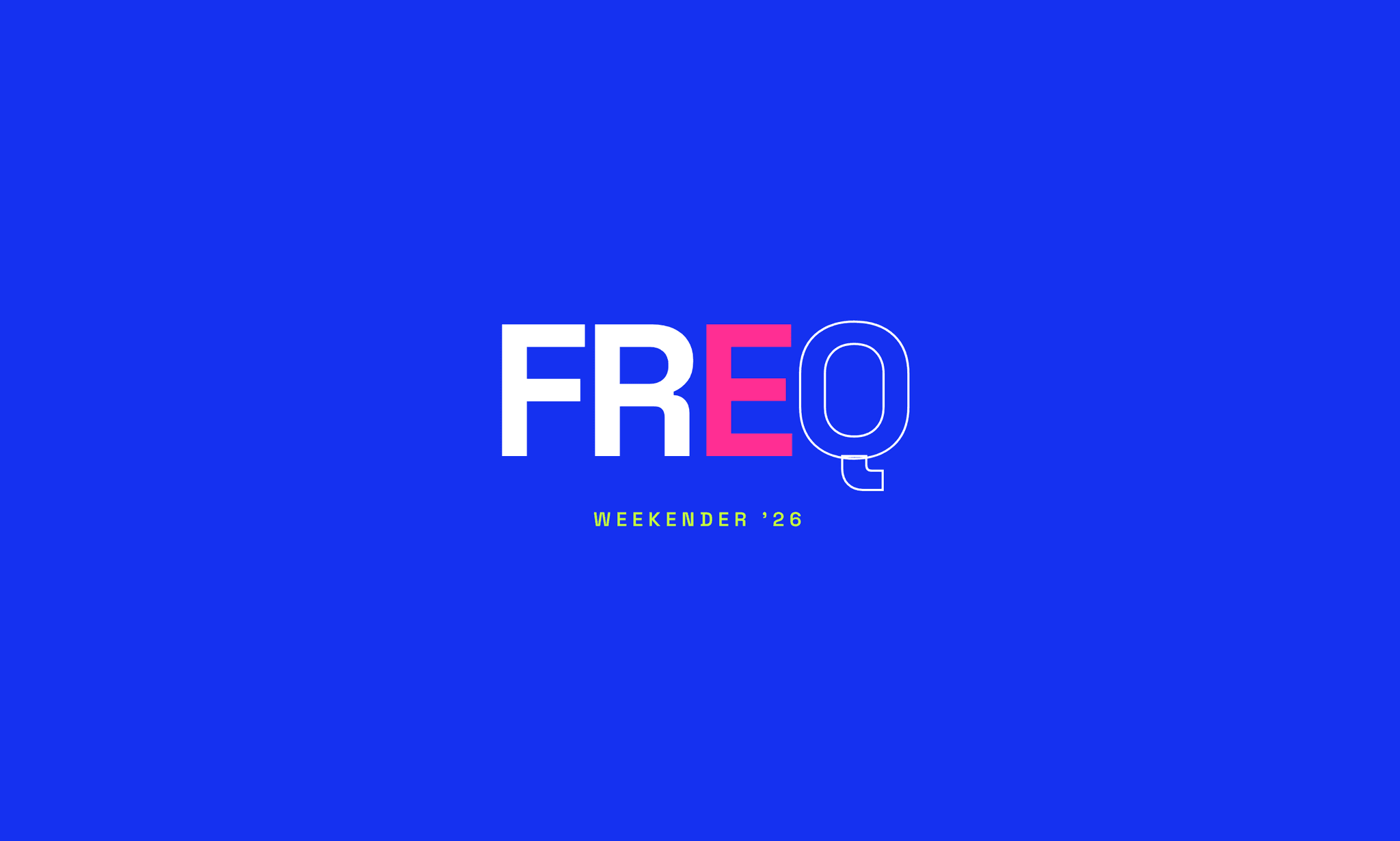 Freq — A bright, high-energy festival poster and logo.