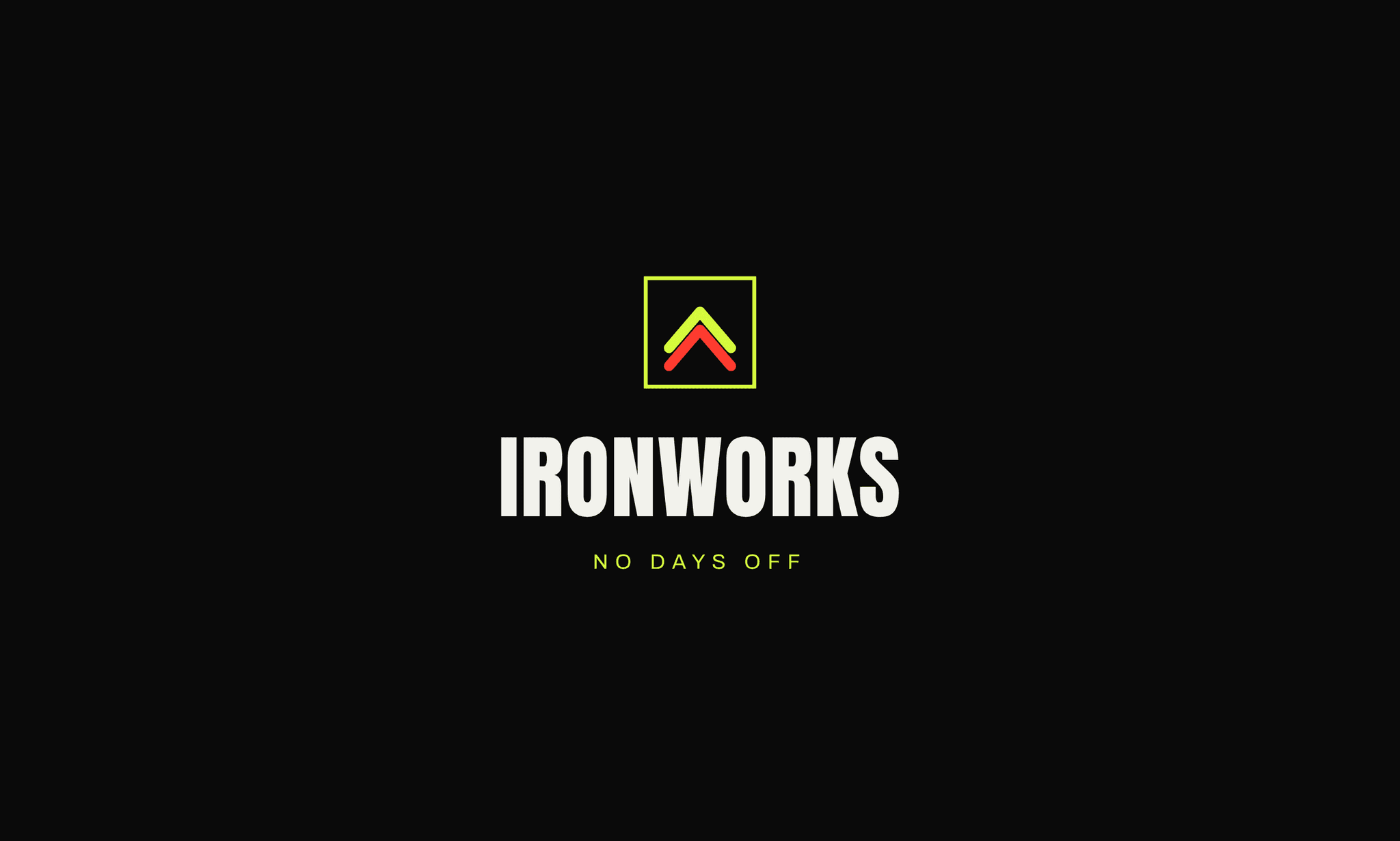 Ironworks — A loud, high-contrast identity that motivates.