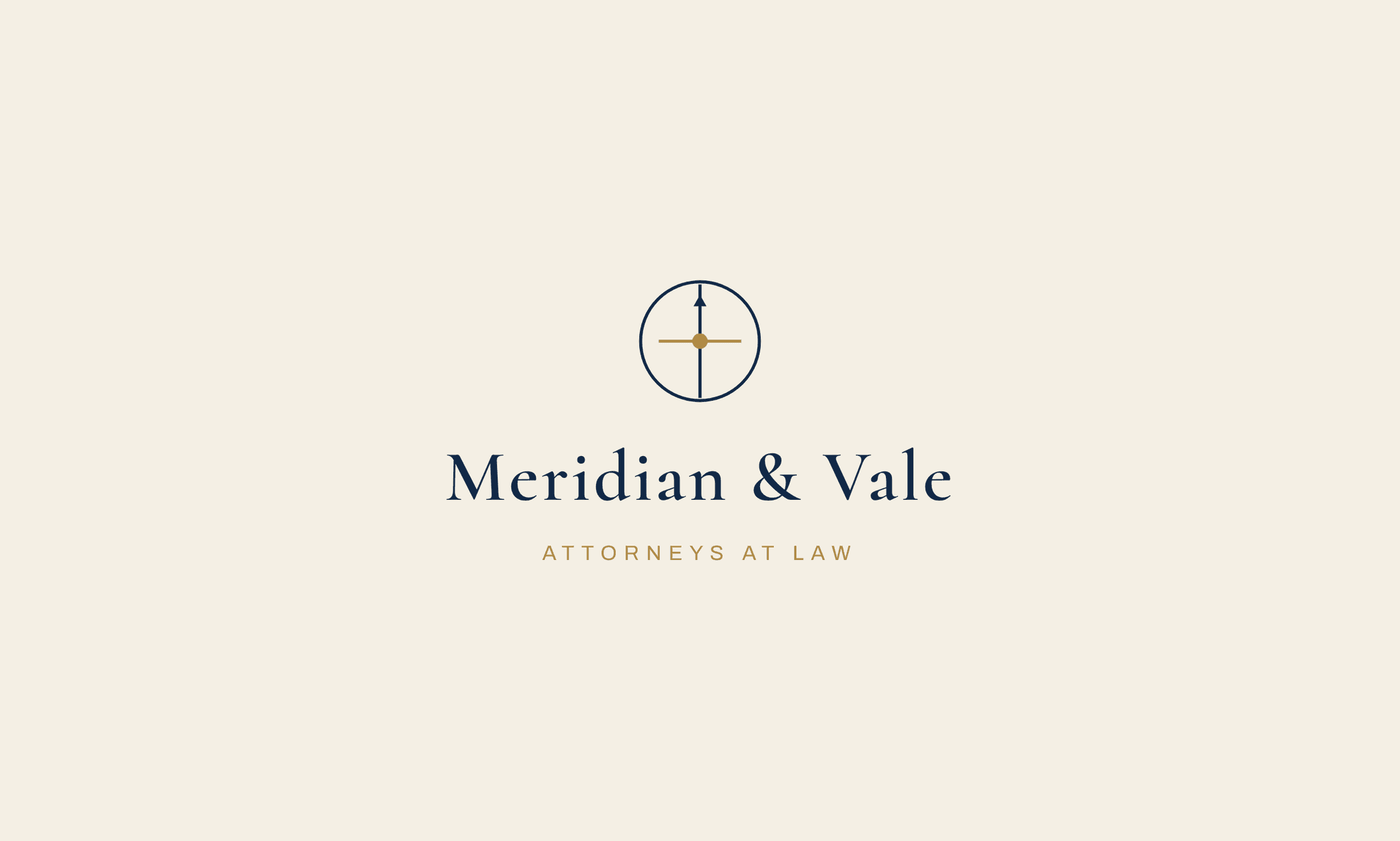 Meridian & Vale — A classic, trustworthy identity for a corporate law firm.