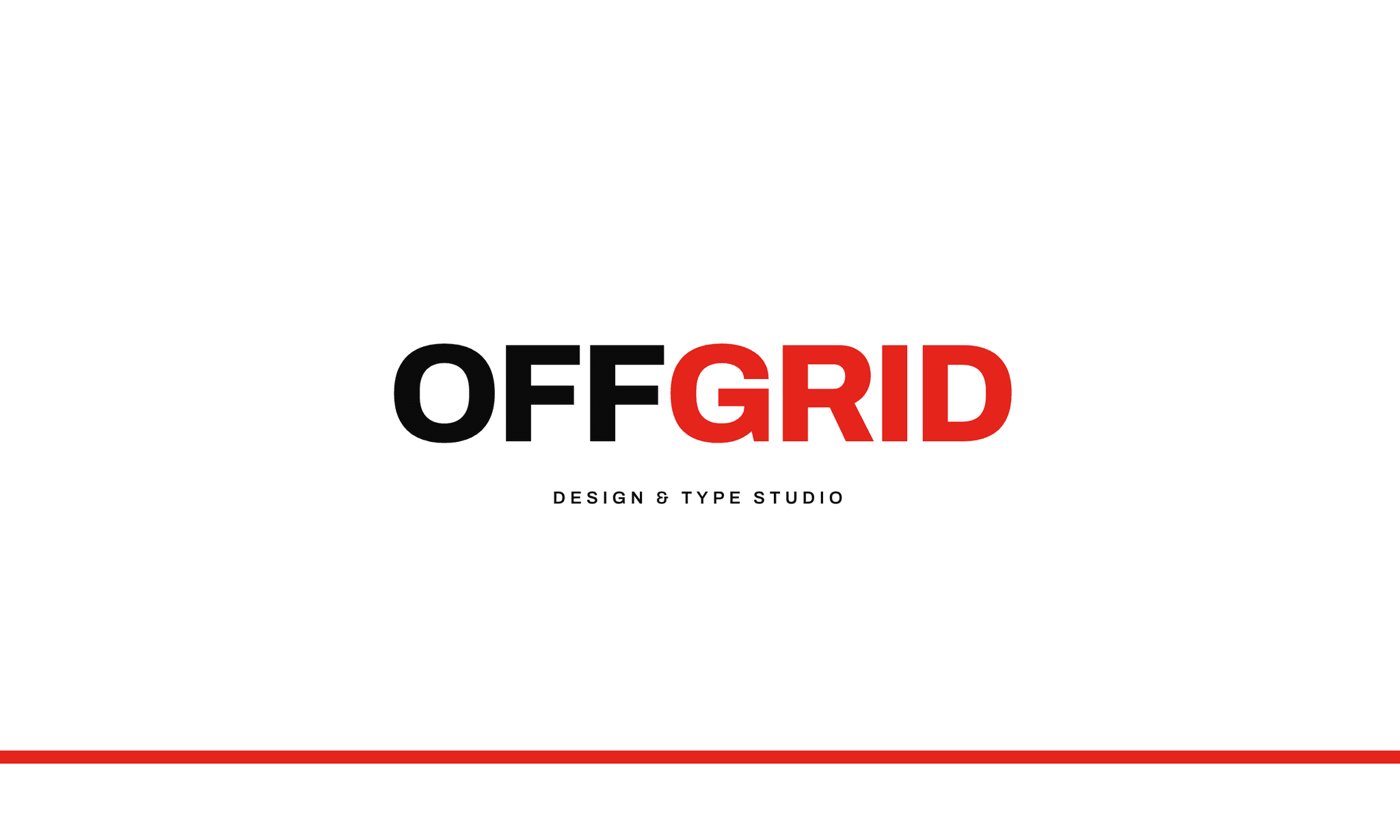 Offgrid — A strict, Swiss-inspired studio poster and wordmark.
