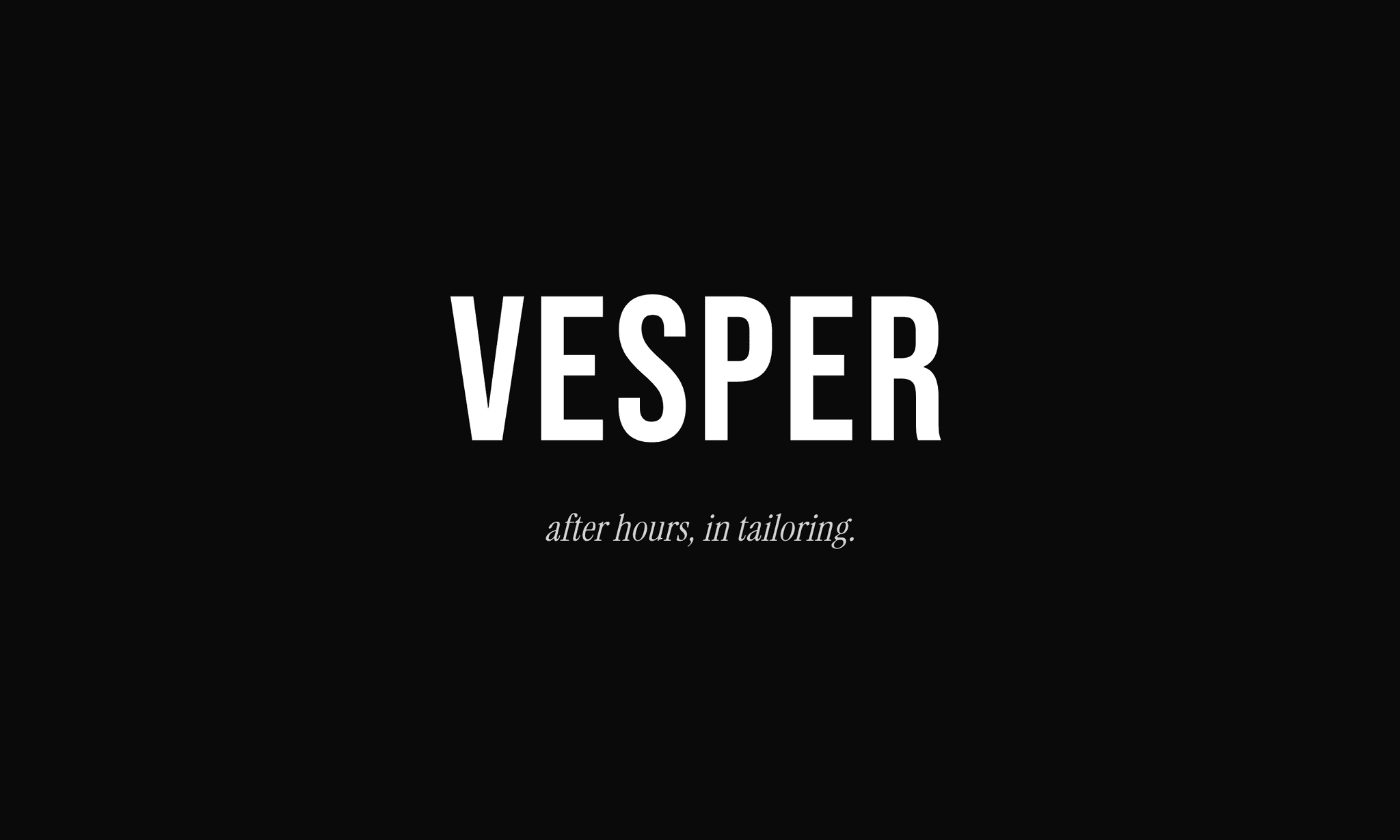 Vesper — A monochrome, high-fashion lookbook cover.